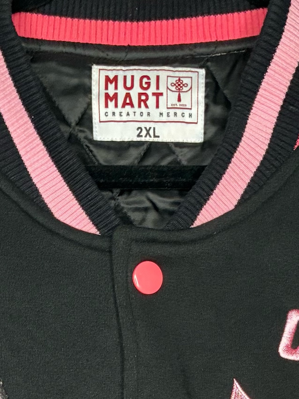 PUNKALOPI 2X Mugi Mart Creator Merch Bomber Jacket Rabbit “Class of Chaos” Pink - Picture 8 of 10